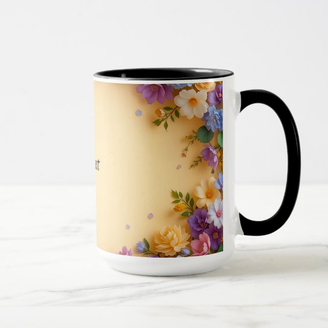 Colorful Floral Frame Mug (Right)