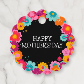 Colorful Floral fun mother's day Favor Tags
