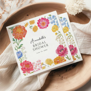 Colorful Floral Garden Bridal Shower Napkins