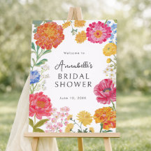 Colorful Floral Garden Bridal Shower Welcome