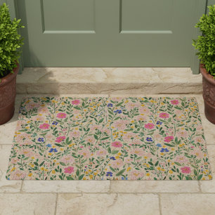 Colorful Floral Garden Coir Mat