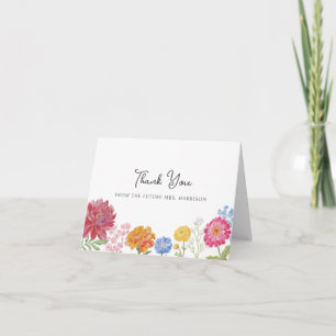 Colorful Floral Garden Display Shower Thank You Card