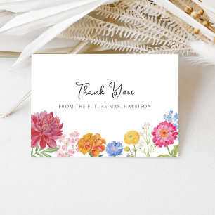 Colorful Floral Garden Display Shower Thank You Card