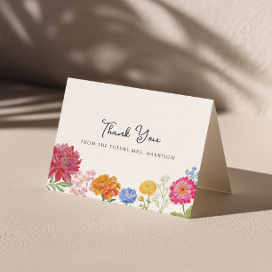 Colorful Floral Garden Display Shower Thank You Card