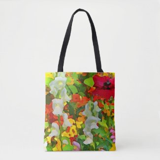 Colorful Floral Garden Flowers Abstract Tote Bag