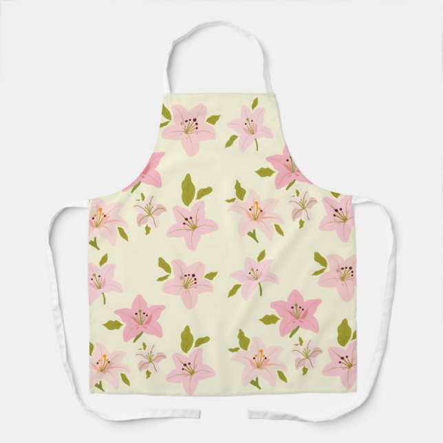 Colorful Floral Garden Pattern Apron (Front)