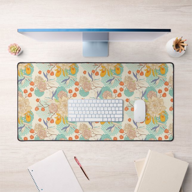 Colorful Floral Garden Pattern Desk Mat (Office 1)