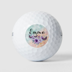 Colorful Floral Garden Pattern Golf Balls