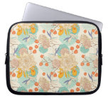 Colorful Floral Garden Pattern Laptop Sleeve