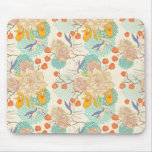 Colorful Floral Garden Pattern Mouse Pad