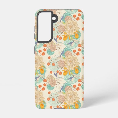 Colorful Floral Garden Pattern Samsung Galaxy S21 Case