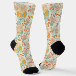 Colorful Floral Garden Pattern Socks
