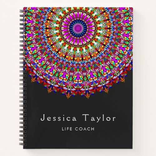 Colorful Floral Geometric Mandala Notebook