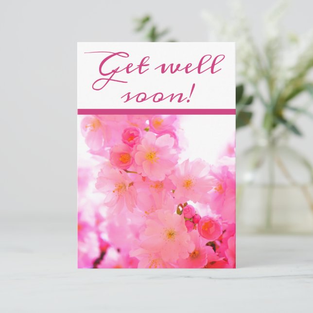 Colorful Floral Get Well Soon Card (Standing Front)