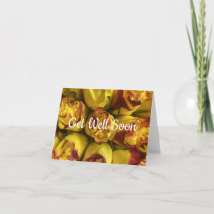 Colorful Floral Get Well Soon  Letterpress Thank You Card