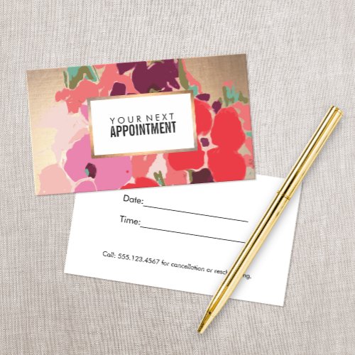 Colorful Floral Gold Salon Appointment Reminder