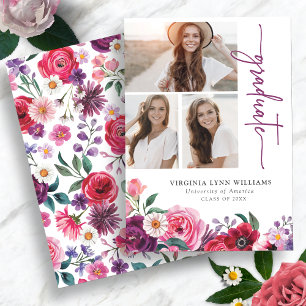 Colorful Floral Graduation Announcement
