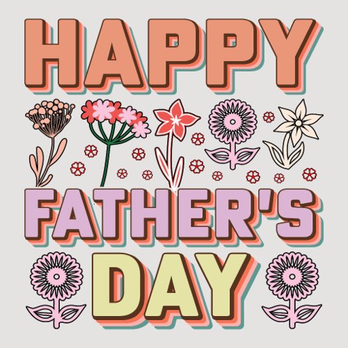 Colorful Floral Happy Father's Day Card