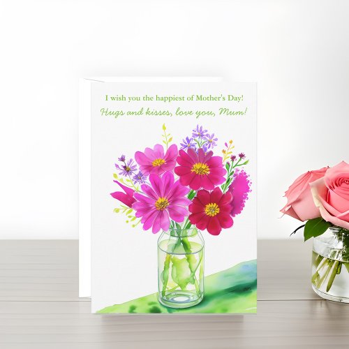 Colorful Floral Happy Mothers Day Holiday Card
