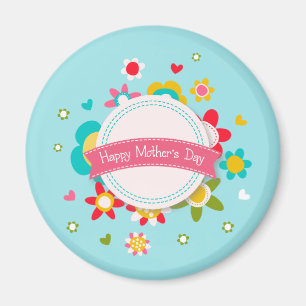 Colorful Floral Happy Mother's Day Magnet