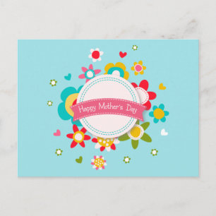 Colorful Floral Happy Mother's Day Postcard