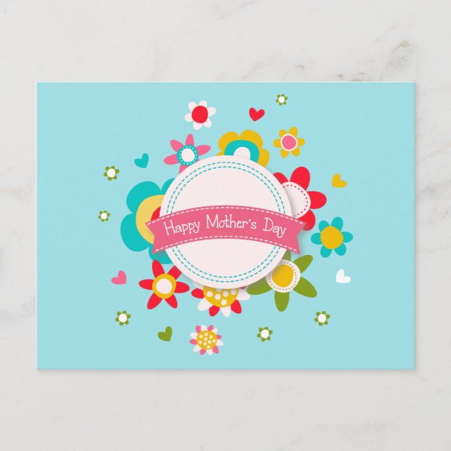 Colorful Floral Happy Mother's Day | Postcard (Front)