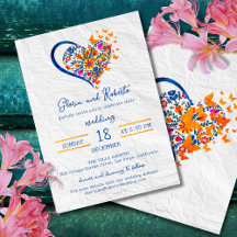 Colorful Floral Heart Mexican Wedding