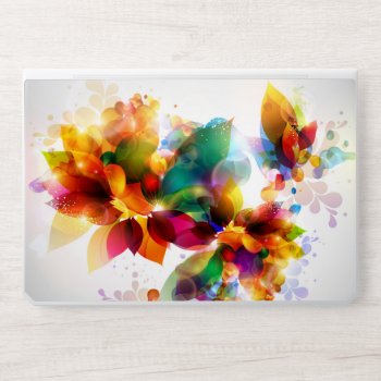 Colorful Floral Hp Laptop Skin by FantasyCases at Zazzle