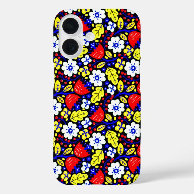 Colorful Floral iPhone 16 Case – Nature’s Art (Back)