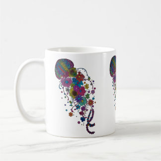 Colorful Floral Jellyfish Mandala Mug