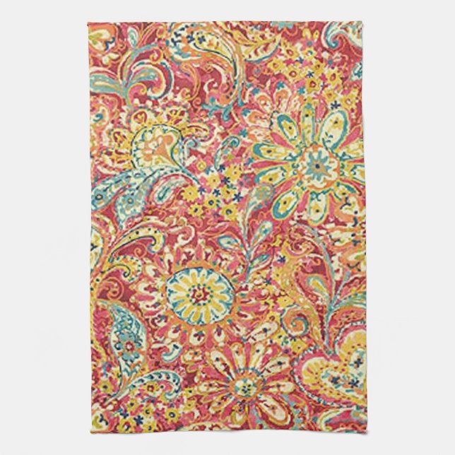 Colorful Floral Kitchen Towel (Vertical)