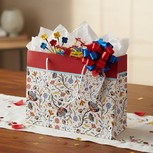 Colorful floral large gift bag