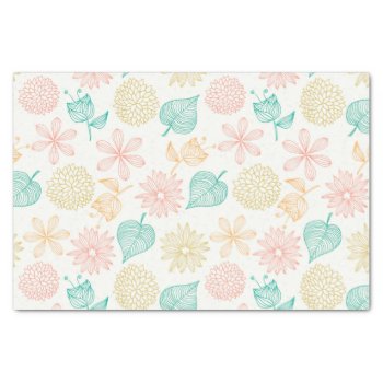 Colorful Floral Leafy Pattern Tissue Paper by HomeDecoration at Zazzle