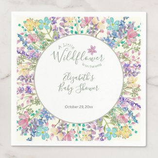 Colorful Floral Little Wildflower Baby Shower 