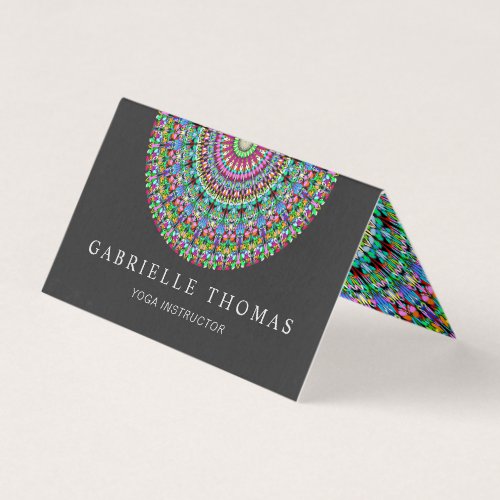 Colorful Floral Mandala Business Card