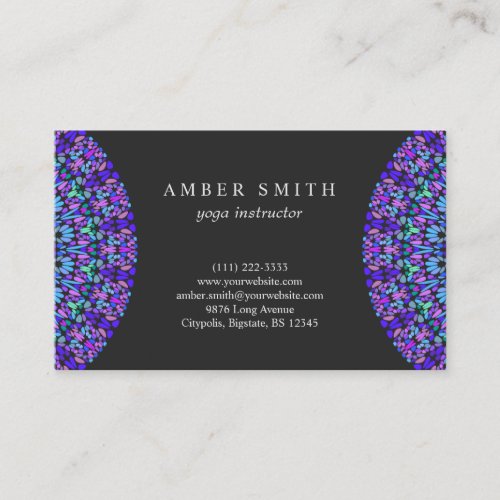 Colorful Floral Mandala Business Card