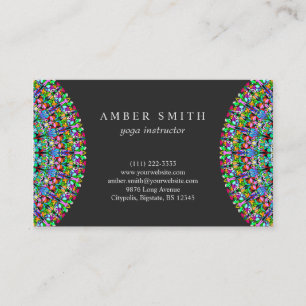 Colorful Floral Mandala Business Card