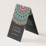 Colorful Floral Mandala Business Card at Zazzle