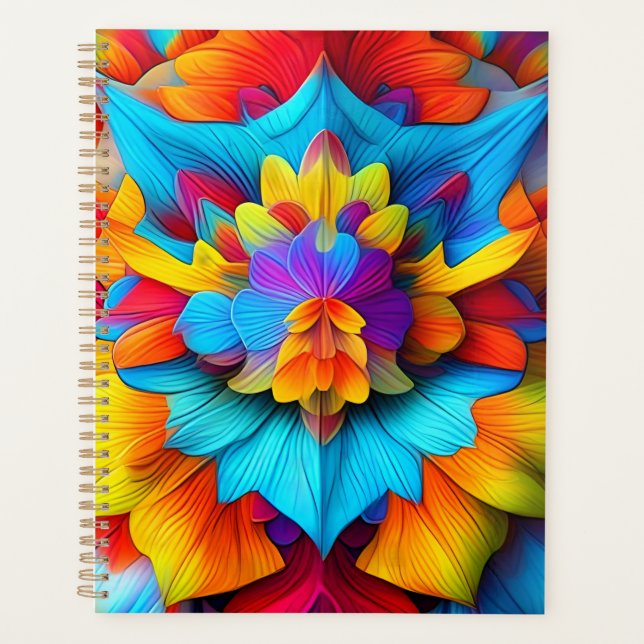 Colorful Floral Mandala Flower Design-56756 Planner (Front)