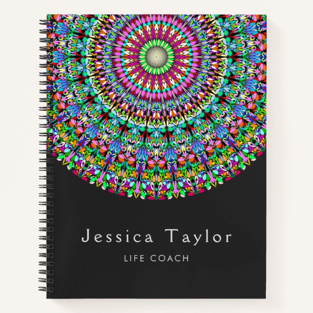 Colorful Floral Mandala Notebook (Front)