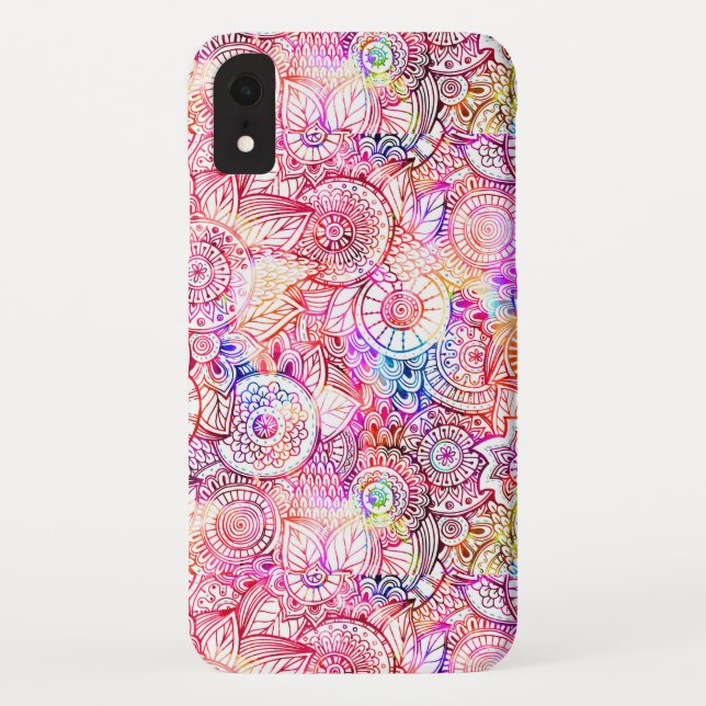 Colorful Floral Mandala Pattern Case-Mate iPhone Case (Back)
