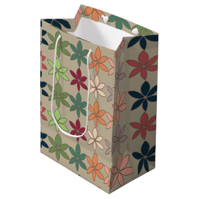 Colorful Floral  Medium Gift Bag (Front Angled)