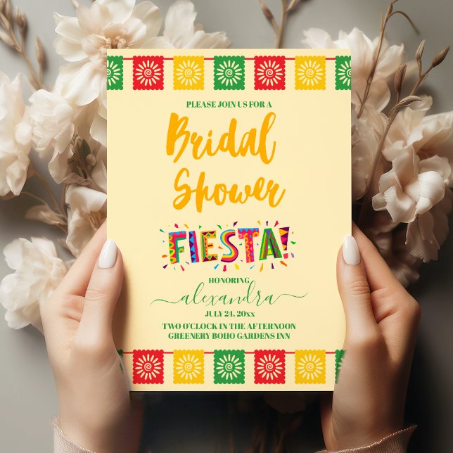Colorful Floral Mexican Fiesta Bridal Shower Invitation (Creator Uploaded)