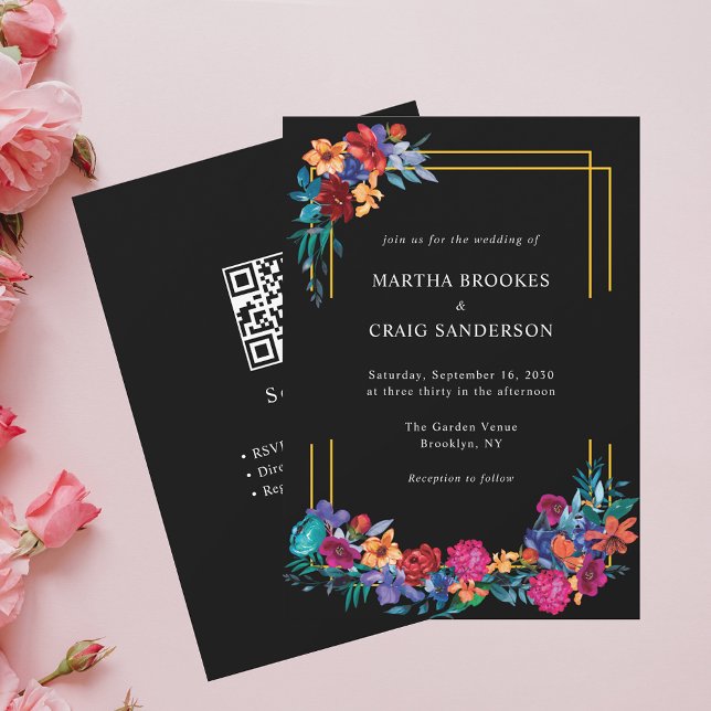 Colorful Floral Mexican Fiesta Wedding Invitation (Creator Uploaded)