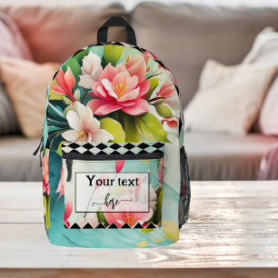 Colorful Floral Modern Art  Printed Backpack