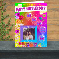Colorful Floral Modern Bohemian Happy Anniversary
