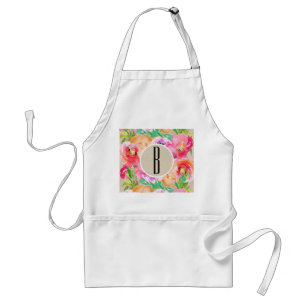 Colorful Floral Modern Rustic Botanical Kraft Adult Apron