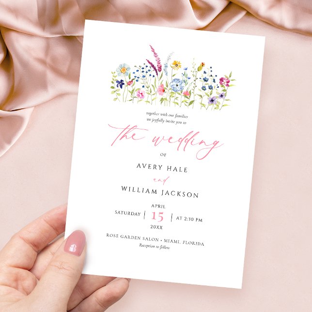Colorful Floral Modern Wedding Invitation (Creator Uploaded)