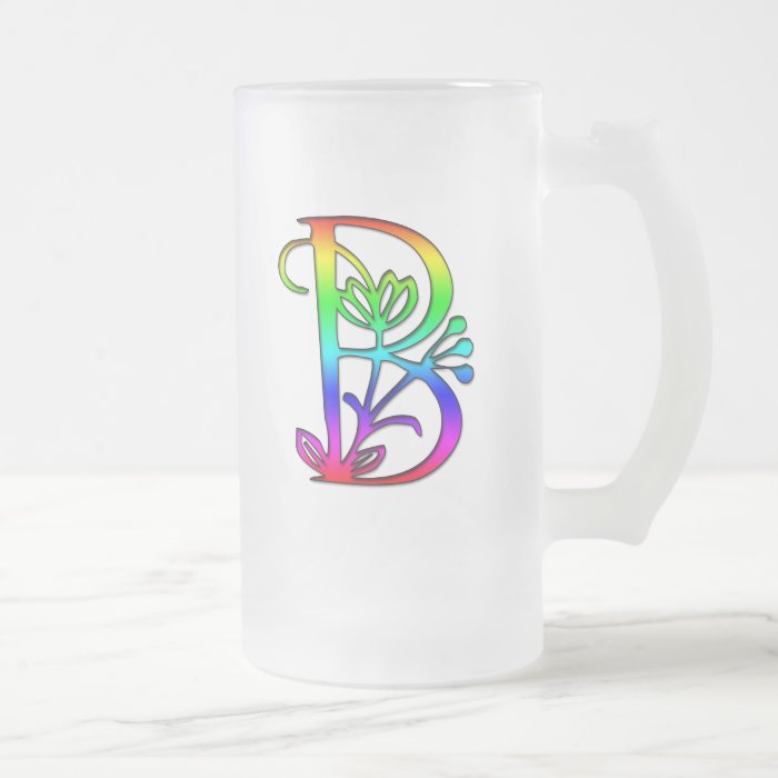 COLORFUL FLORAL MONOGRAM LETTER B MUG