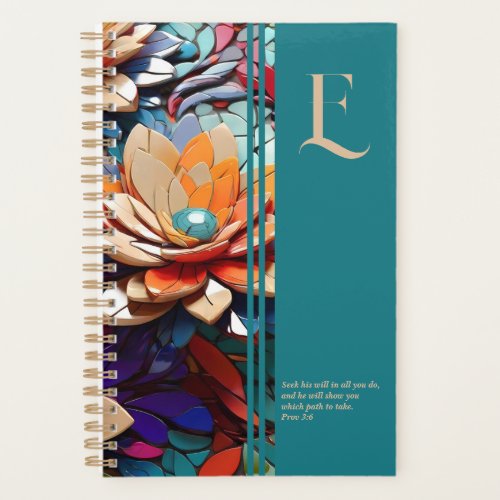 Colorful Floral Monogram Planner